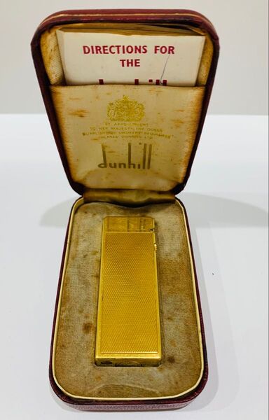 dunhill ダンヒル ガスライター ゴールドカラー ローラー式 喫煙グッズ 着火未確認