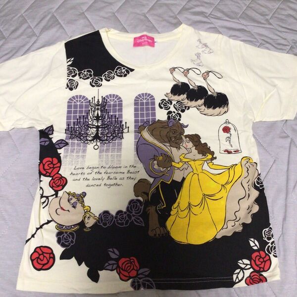ディズニーリゾート ディズニーランド Tシャツ ディズニープリンセス 美女と野獣 ベル 半袖Tシャツ M 半袖