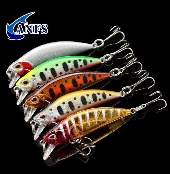 5カラー 5.5cm 5g シンキングミノーセット 渓流ルアーアウトドア 釣り 万能疑似餌 トラウト