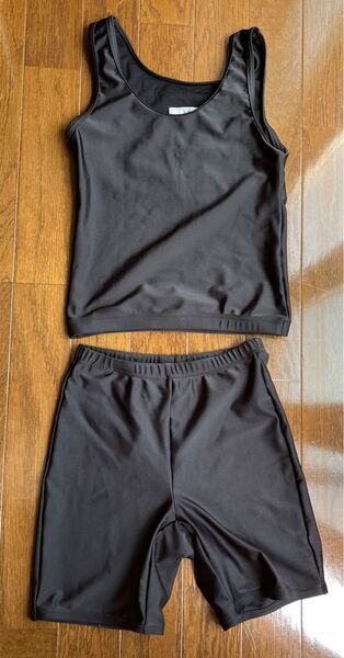 キッズ 150 水着 上下セット ブラック 黒 スイムウェア