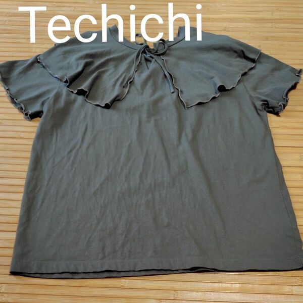 Techichi★フリーサイズ★くすみ緑の綿100%カットソー