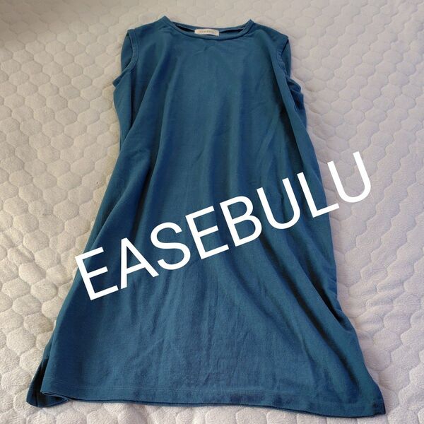 F★EASEBULUイーズブルーの青緑カットソーワンピース