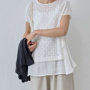 【正規品】未使用近 ビアズリー レースコンビ シアーブラウス 定価22,000