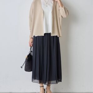 未使用 ビアズリー シワシフォンギャザーパンツ ブラック 1号