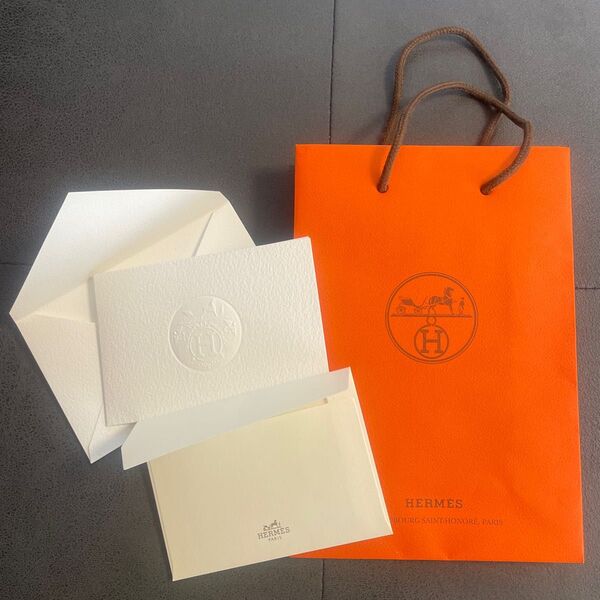HERMES 紙袋 メッセージカード 封筒 エルメス ショッパー
