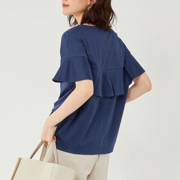 グリーンレーベルリラクシングGREEN LABEL RELAXING UNITED ARROWS バックラッフルカットソーTシャツ