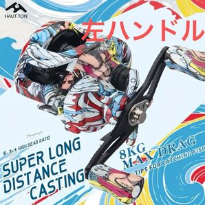 HAUT TON TW200 ベイトリール - 7.2:1 ギア比、17.6ポンド最大 スムーズ 耐久金属スプール 淡水・海水