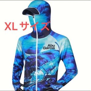 フィッシングウェアスポーツウェア フード フェイスガード付 速乾 通気性 快適 UVカット ラッシュガード XL