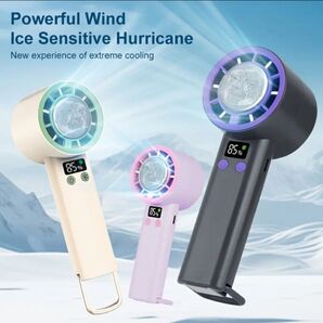 2600mAh デジタルディスプレイ付き ポータブルファン - USB充電式 長時間バッテリー搭載、ハンディファン ハンディ扇風機