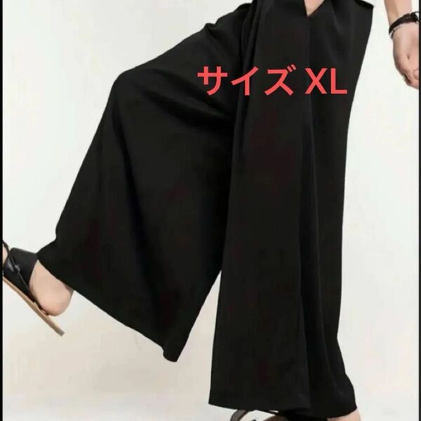 メンズ 袴パンツ はかまパンツ ワイドパンツ 和風 和カジュアル ダンス かっこいい 涼しい オシャレ 足長効果 ウエストゴム