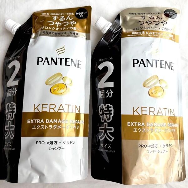 パンテーン エクストラダメージケア 特大2個分 つめかえ シャンプー&トリートメントセット