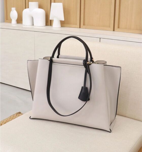 ミアン MIAN 横型A4バッグ LILY 2wayビジネストートバッグ ライトグレー ハンドバッグ 2WAY