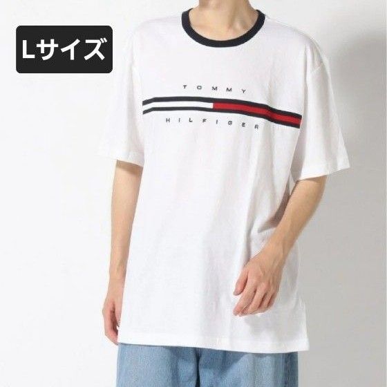 TOMMY HILFIGER トミーヒルフィガー メンズ Tシャツ ホワイト L 半袖 白