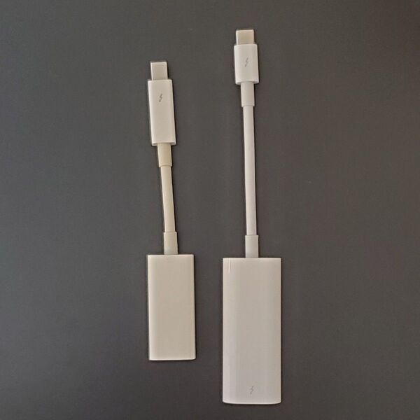 Apple Thunderbolt-FireWireアダプタ、Thunderbolt3 (USB-C) /2 アダプタ セット
