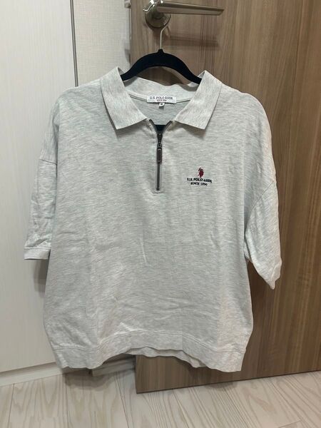 U.S. POLO ASSN ワンポイント刺繍ハーフジップtシャツユニセックス