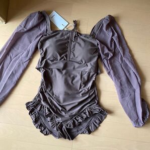 新品未使用タグ付き L 水着 ワンピース水着 黒 スイムウェア シンプル 可愛い