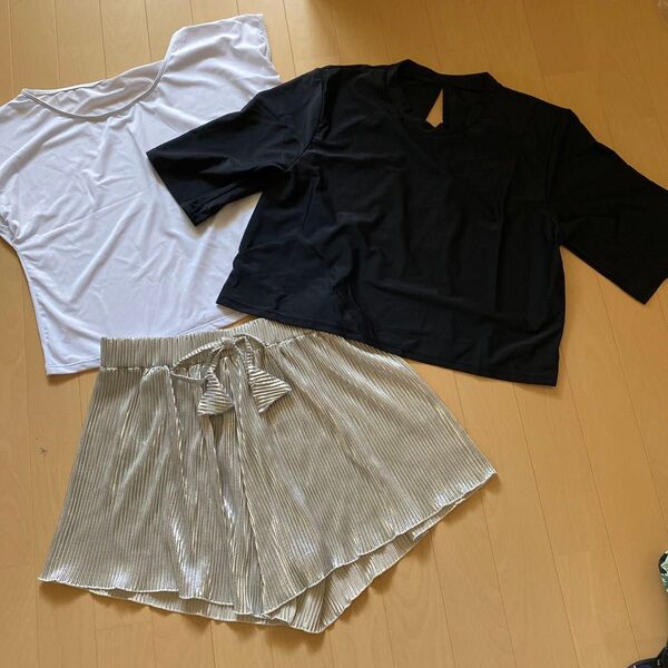 新品未使用 M ラッシュガード セットアップ ショートパンツ 水着の上に着る3点セット ショーパン