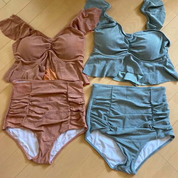 中古 水着 L ビキニ スイムウェア ハウスクリーニング済み ジム 可愛い 2着セット 夏 海 プール セパレート ビキニ