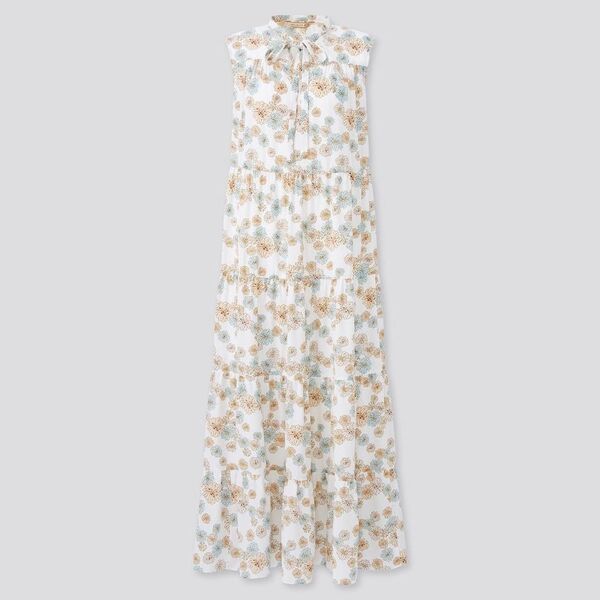 UNIQLO ユニクロ PAUL&JOE ポールアンドジョー ノースリーブ 花柄ティアードロングワンピース