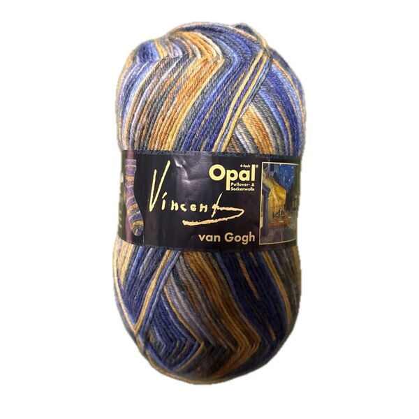 毛糸 ソックヤーン Opal オパール ヴァンゴッホ 5431 夜のカフェテラス ブルーイエロー系マルチカラー