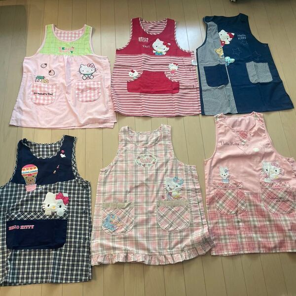 キティ 6枚セット ハローキティ サンリオ エプロン M~L 保育士 幼稚園
