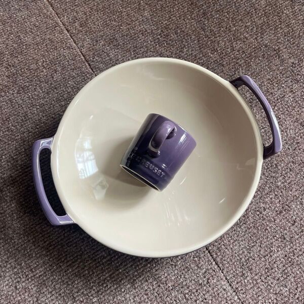 LE CREUSET WOK ミニウォク 、カプチーノカップ ル・クルーゼ カシス