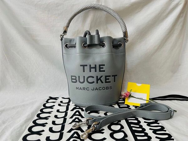 【1点限定】MARC JACOBS THE LEATHER BUCKET BAG ウルフグレー バケットバッグ マークジェイコブス