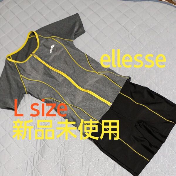 ★新品未使用 タグなし★エレッセ L(11) パッド付きフィットネス水着 セパレート セパレーツ サイドスナップ ellesse