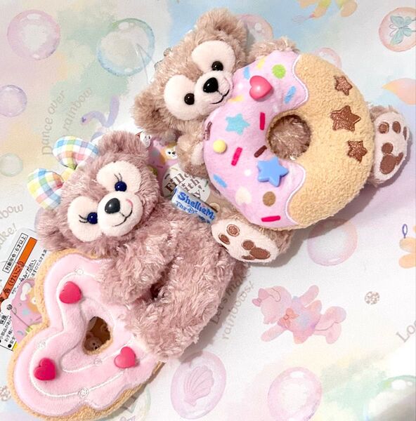 お顔厳選☆ ダッフィー シェリーメイ ドーナツ ぬいぐるみバッジ フィルドウィズジョイ