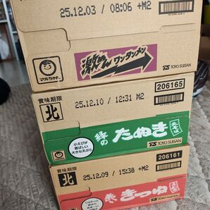 赤いきつね 緑のたぬき 激麺ワンタンメン 北 12食入 各1ケース