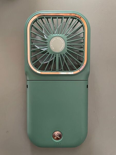 手持ち扇風機 充電式 5段階風量 7枚羽根 折り畳み 熱中症対策(緑)
