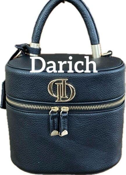 Darich ダーリッチ Dモチーフ バニティバッグ ブラック×ゴールド ゴールドチェーン ショルダーバック2way