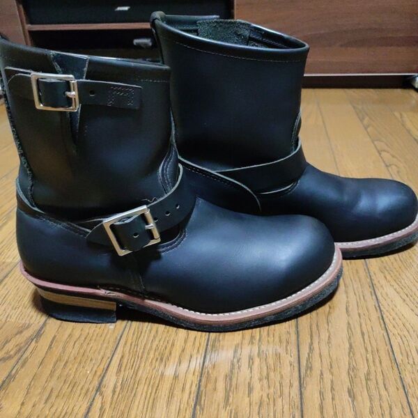 REDWINGエンジニアショートブーツ レザー ブラック