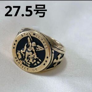 27.5号 ミカエル メンズ リング 指輪 ステンレス製 ごつめ 十字架