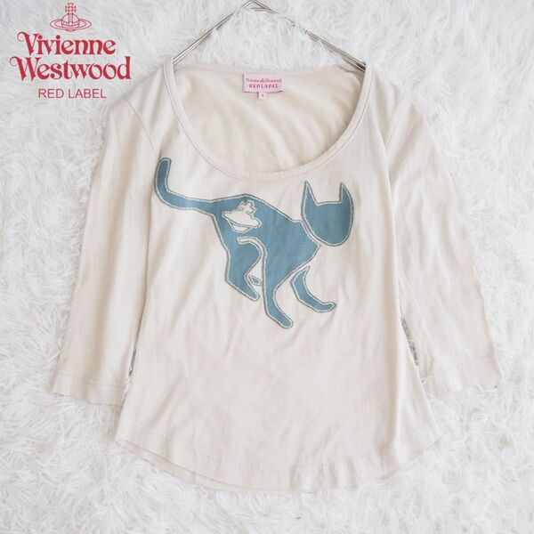 希少 ヴィヴィアンウエストウッド Vivienne オーブ刺繍 土星 ロゴ 長袖 7分袖 Tシャツ 猫 y2k