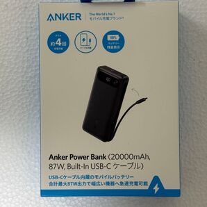 ANKER Power Bank (20000mAh 87W Cケーブル) ブラック A1383N11 新品未開封