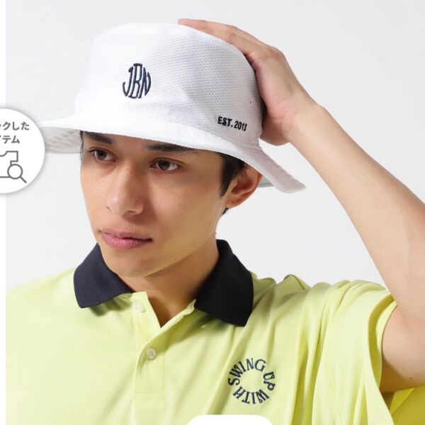 新品 Jack Bunny! 定番盛夏対応ハット (UNISEX) 白 ゴルフ