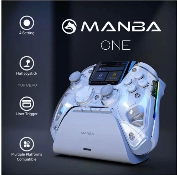 ManbaOne PC/Switch対応 多機能ゲームコントローラー(背面ボタン・連射・LCDディスプレイ搭載)