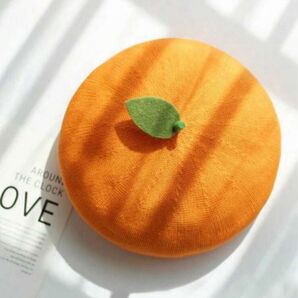 ☆新品☆ みかん オレンジ コスプレ クリスマス 仮装 ベレー帽 帽子