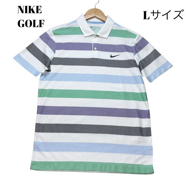 【Lサイズ 】NIKEGOLF ナイキゴルフ メンズ ゴルフウェア ホワイト 白 ブラック 黒 ポロシャツ 速乾 半袖 鹿の子