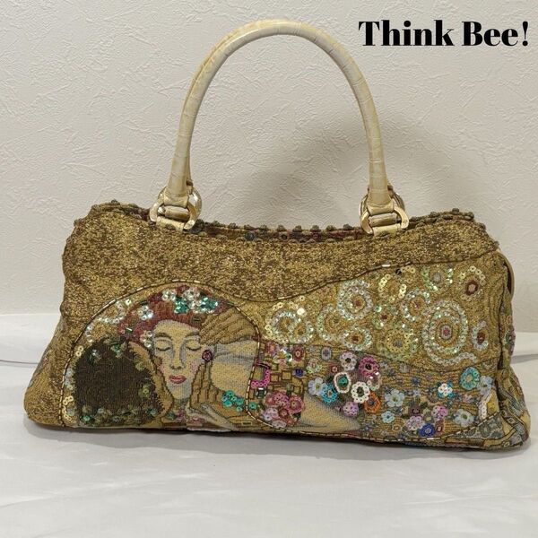 【極美品】Think Bee! シンクビー ゴールデンクリムト ハンドバッグ トートバッグ お出かけ デート