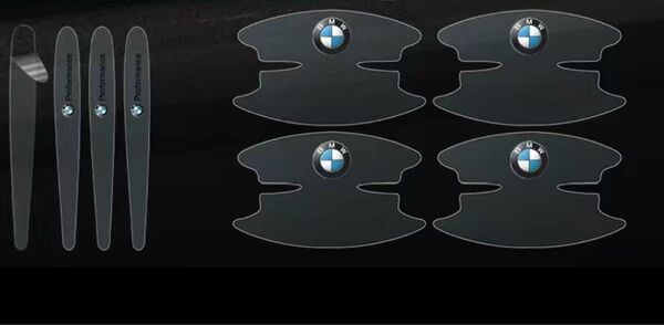 BMW 車用ドアハンドル プロテクター 保護 傷防止 透明カバー ドアノブ傷防止 8枚セット