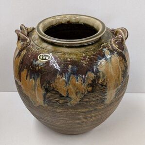 信楽焼 手作り 耳付き 花瓶 壺