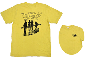 S-9621★送料無料★サイクロン ROLL'IN ROCK'IN SWINDLE★激レア 貴重 インディーズバンド イエロー黄色 半袖Ｔシャツ 男女兼用 Ｍ