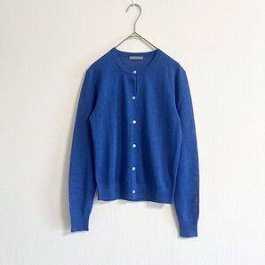 theory luxe 23年製GRESHAM STR SHEER KNIT クルーネック カーディガン ブルー