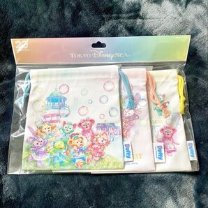 ディズニーシー ダッフィー カラフルハピネス 巾着セット