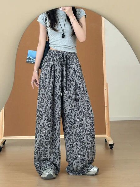 新品 ベイズリーパンツ L グレー