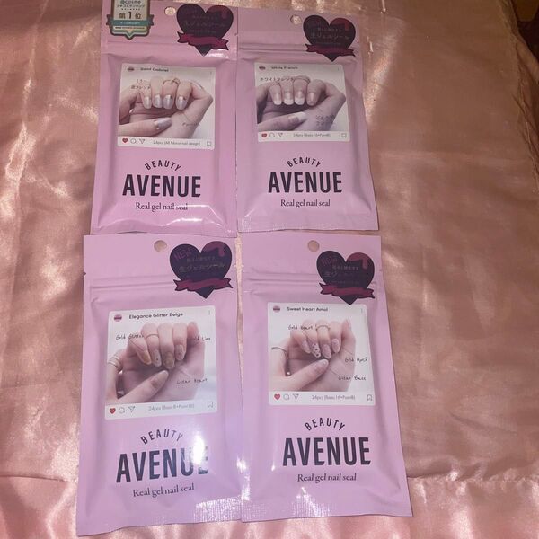BEAUTY AVENUE リアルジェルネイルシール 24枚入り4個セット新品未使用