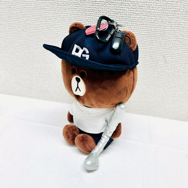美品 パーリーゲイツ×LINE FRIENDS ボールポーチ ブラウン ぬいぐるみゴルフ PEARLY GATES