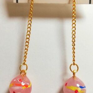 ヨーヨーピアス ピンクペア イヤリング等に交換可能です